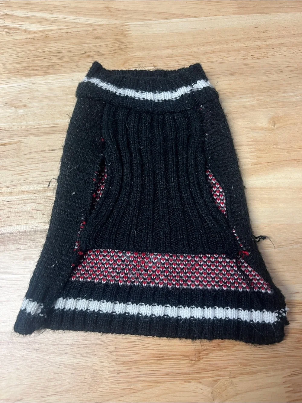 Set of 3 Festive Dog Sweaters - Red, Blue & Black